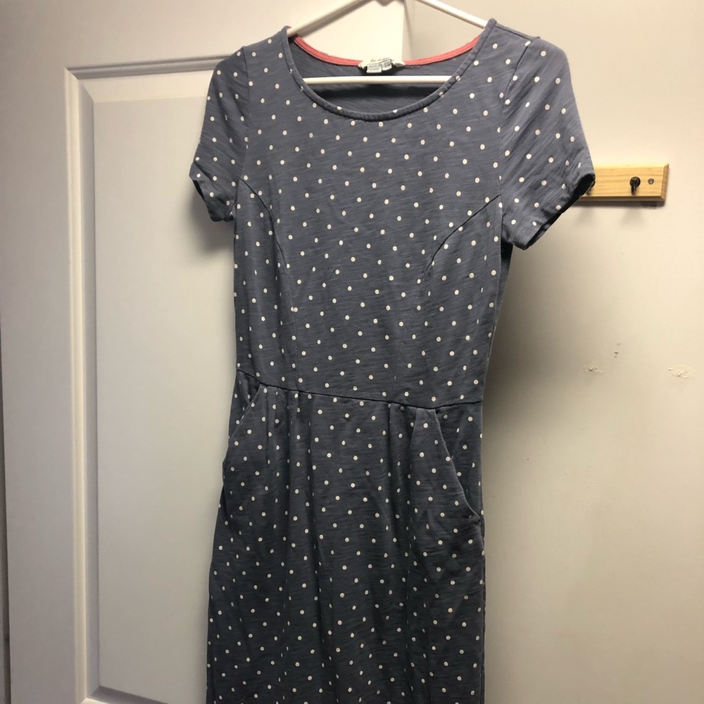 Boden grey polka dot dress